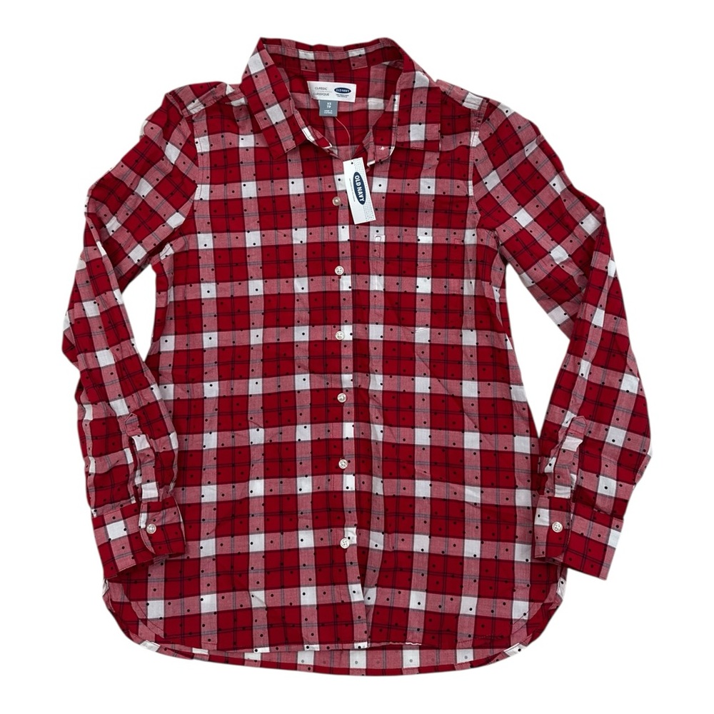 Old Navy Red Plaid Button Up NWT - Womens Size XS